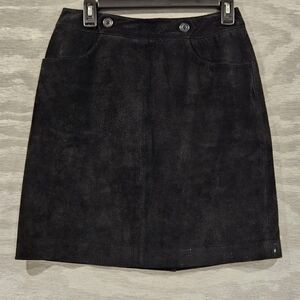 D. Terrell SZ 6 Rebellious Chic Black Suede Throwback Mini Skirt Lined Back Zip